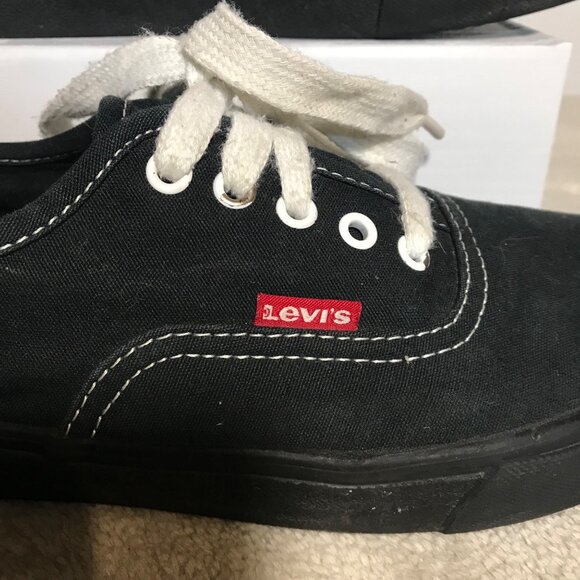 Levis Shoes Mens Dark Navy Canvas Comfort Sneakers Size 8.5 Lace-Up 51541940A - Picture 6 of 11